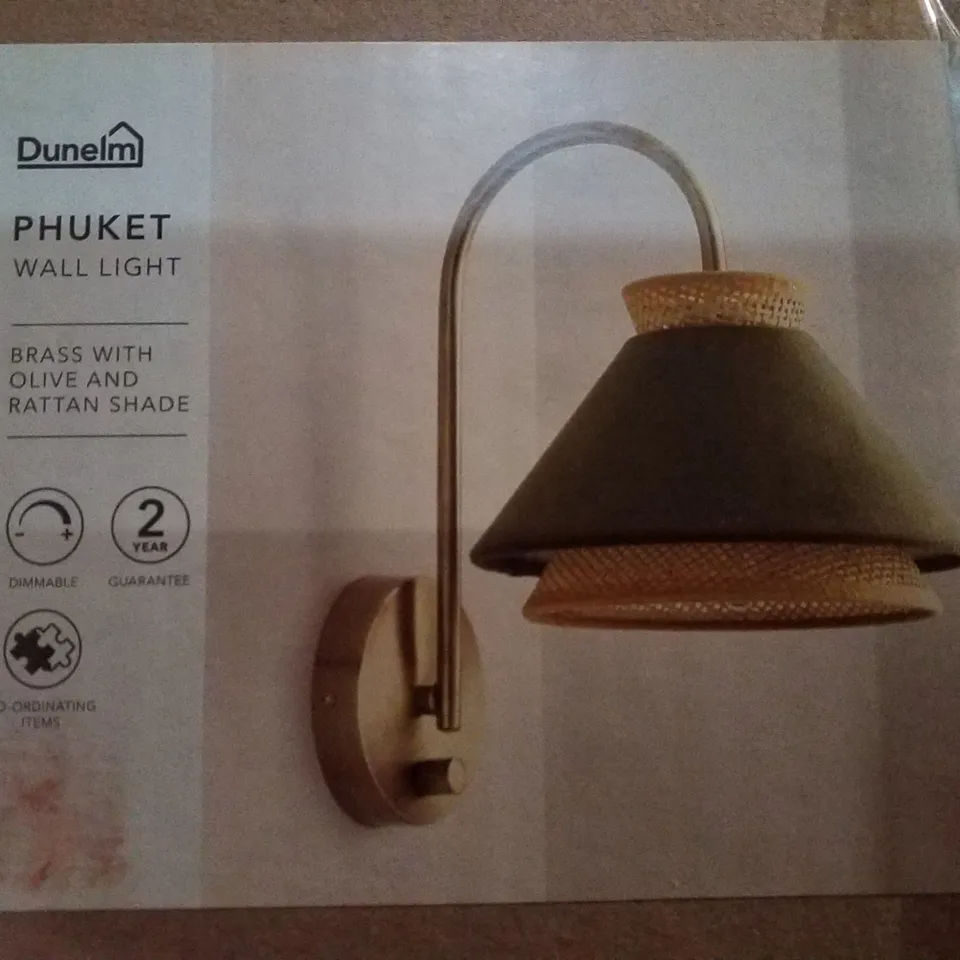 BOXED DUNELM PHUKET WALL LIGHT 