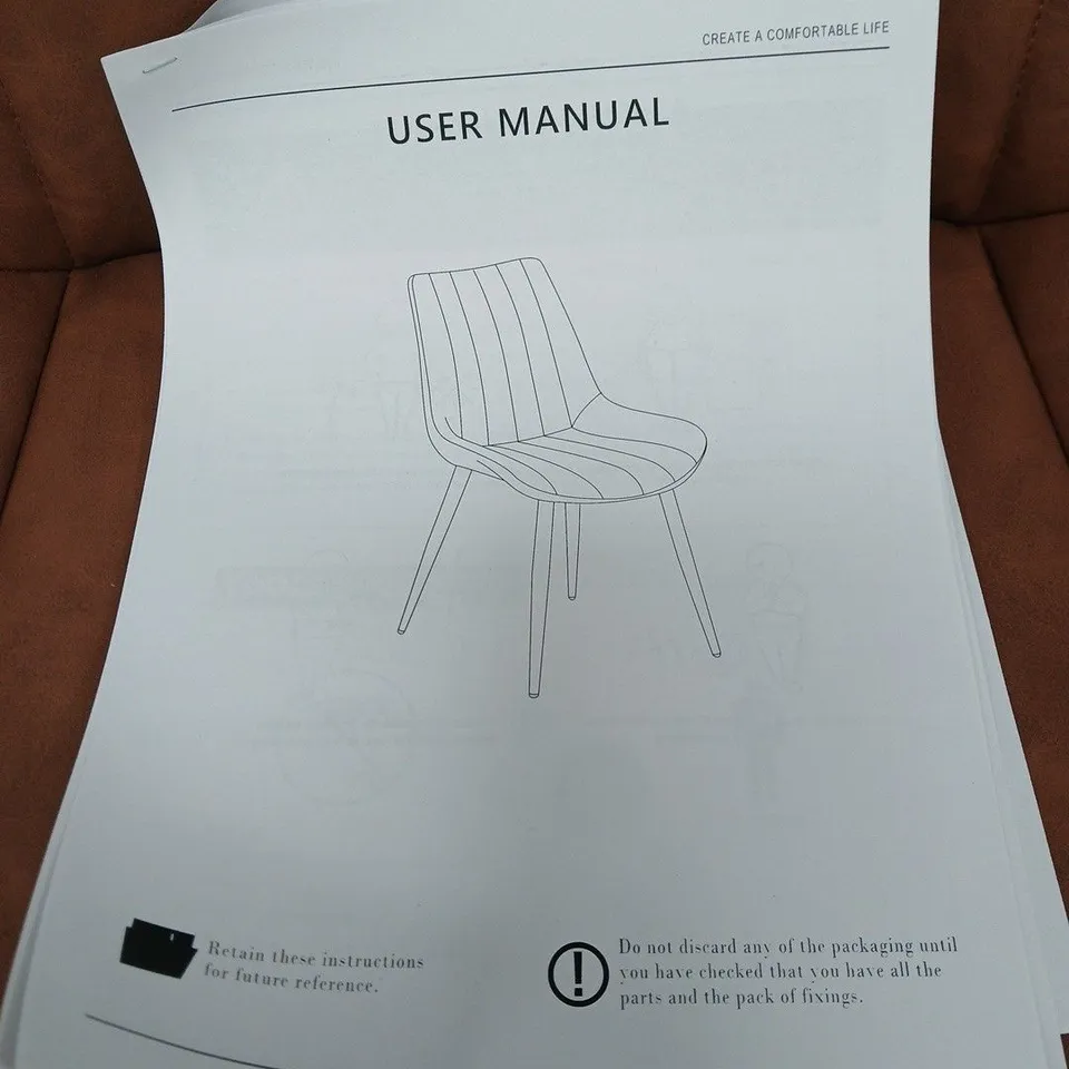 2 X BROWN LEATHER-LOOK CHAIR WITH LEGS