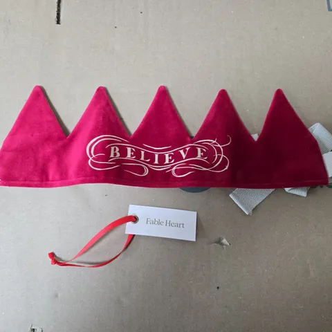 FABLE HEART BELIEVE CROWN – PINK FABRIC HEADBAND (A TALE OF MAGIC)