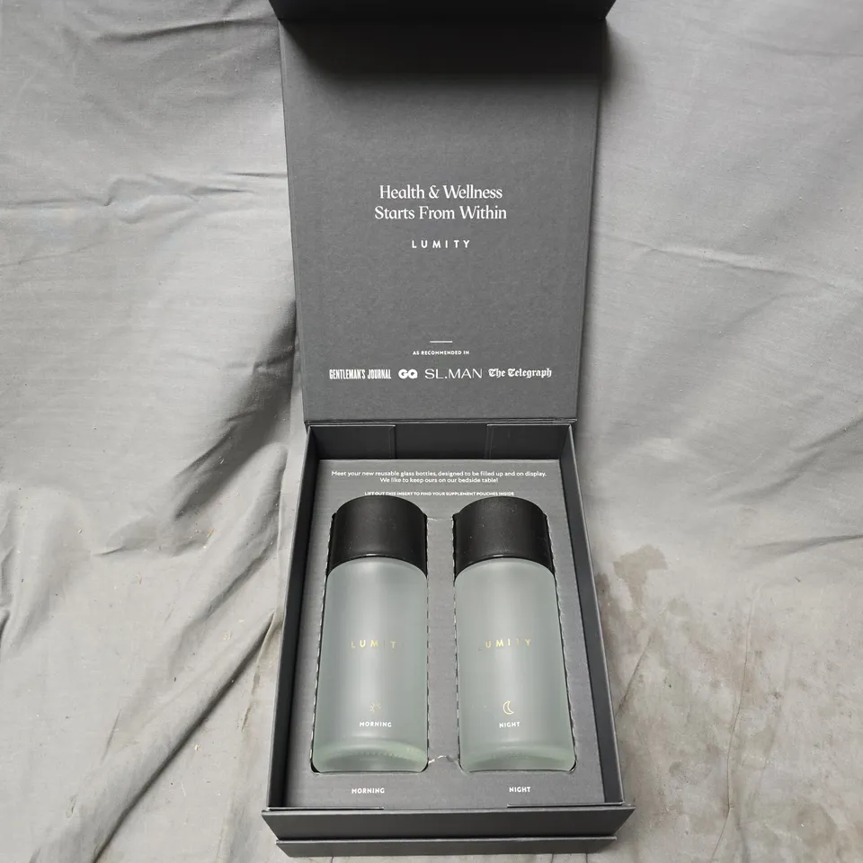 BOXED LUMITY MORNING & NIGHT MALE SUPPLEMENT 4 WEEK STARTER KIT