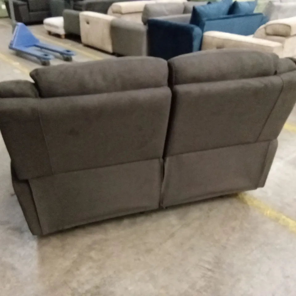 ALBION FABRIC 2 SEATER HIGH BACK MANUAL RECLINER SOFA - CHARCOAL RRP £579