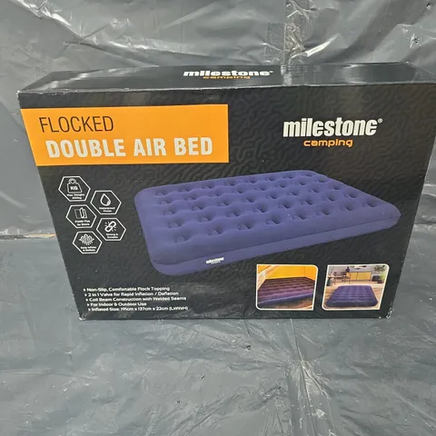 BOXED MILESTONE FLOCKED DOUBLE AIR BED