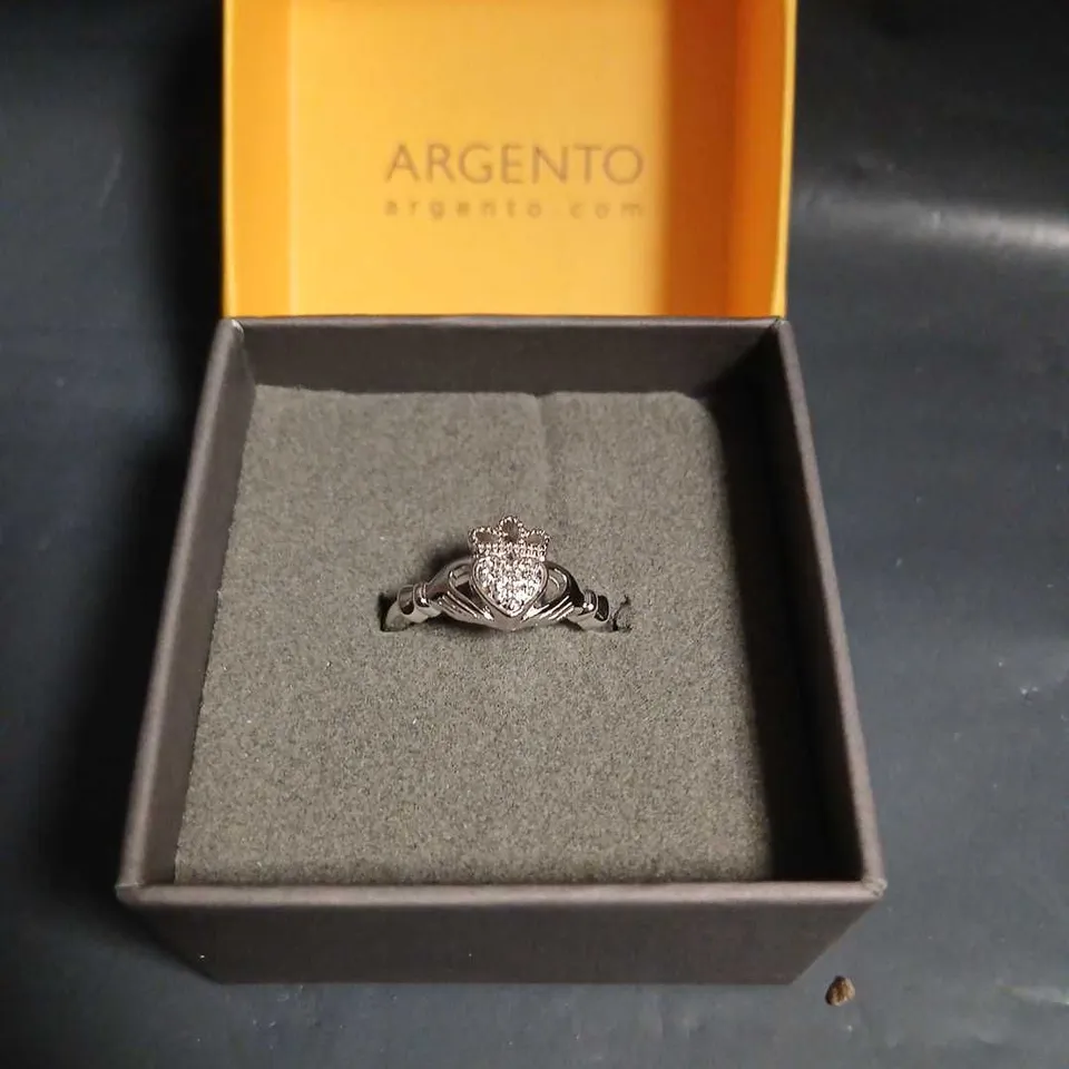 ARGENTO CROWN RING WITH CRYSTALS – BOXED