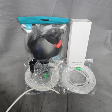 APPROXIMATELY 12 ASSORTED HOUSEHOLD ITEMS TO INCLUDE CABLES & WIFI ACCESSORIES