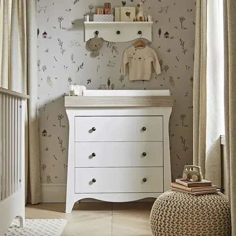 BOXED CUDDLE CO. CLARA DRESSER CHANGER - WHITE/ASH (2 BOXES)