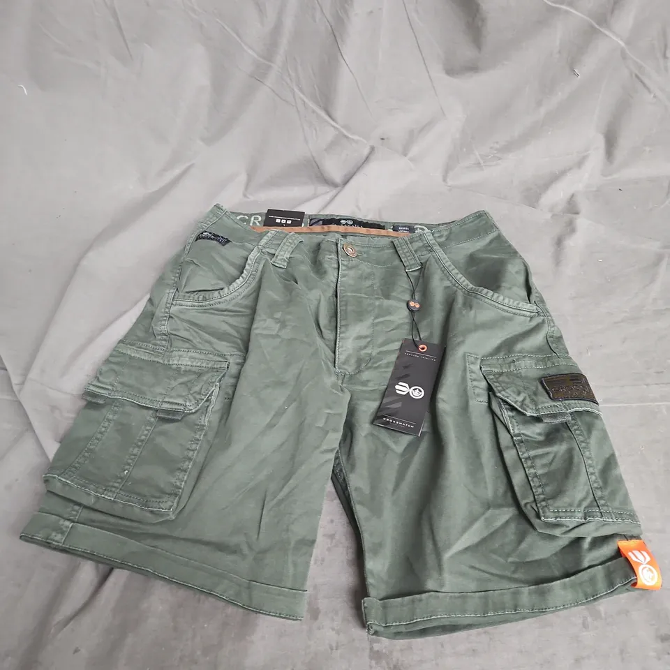 CROSSHATCH LUTONS SHORTS IN OLIVE SIZE 30W