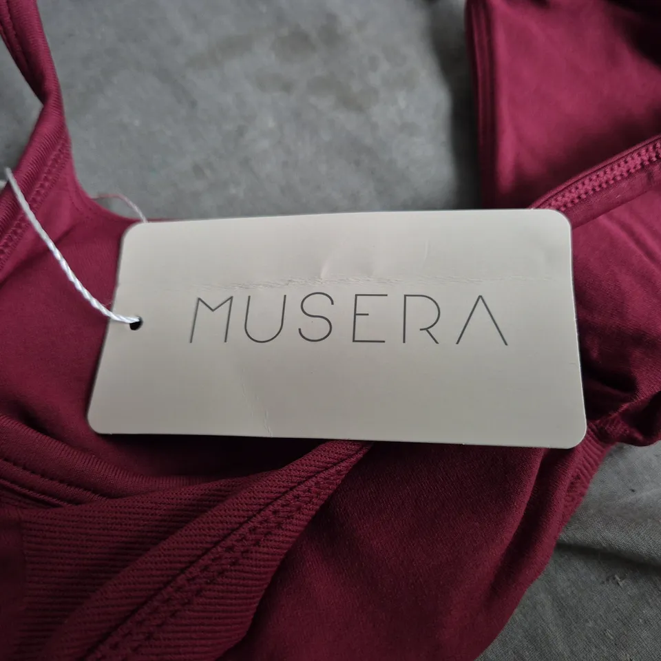 MUSERA SPORTS BRA SIZE SMALL - BURGUNDY, 