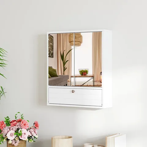 BOXED 54MM W 62MM H WALL MOUNTED REQUIRED MEDICINE CABINET MIRROR (1 BOX)