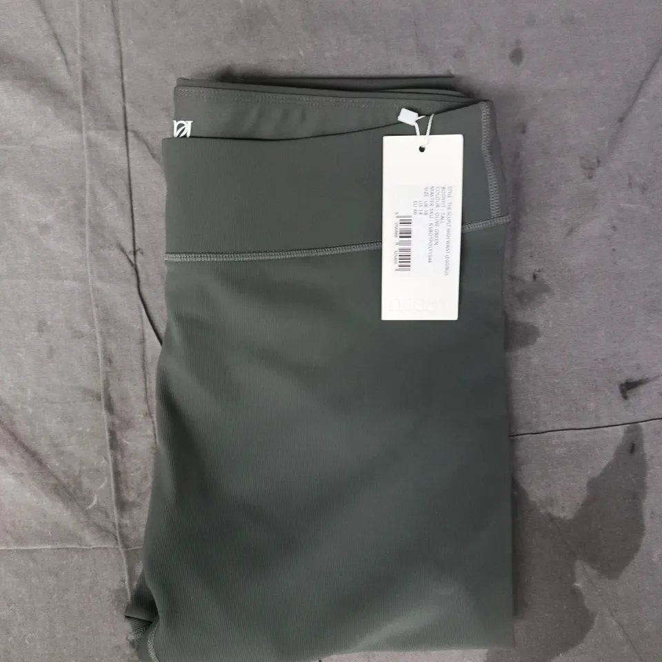 REASN THE SCULPT HIGH WAIST LEGGINGS IN OLIVE GREEN SIZE UK 18