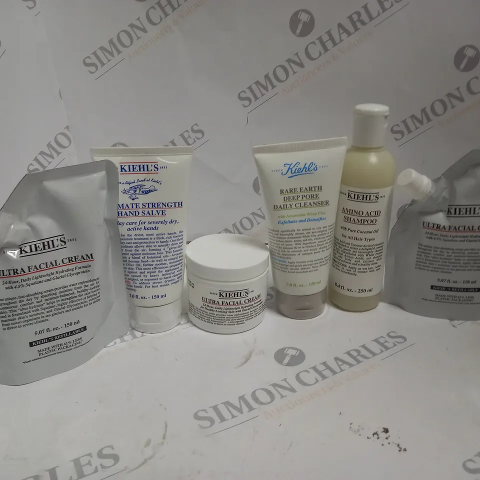 KIEHLS BUNDLE TO INCLUDE DEEP PORE, FACIAL CREAM, SHAMPOO ETC 