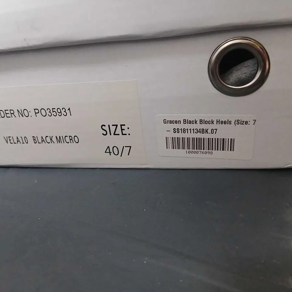 GRACEN BLACK BLOCK HEELS – WOMEN'S SANDALS, UK 7 (EU 40)