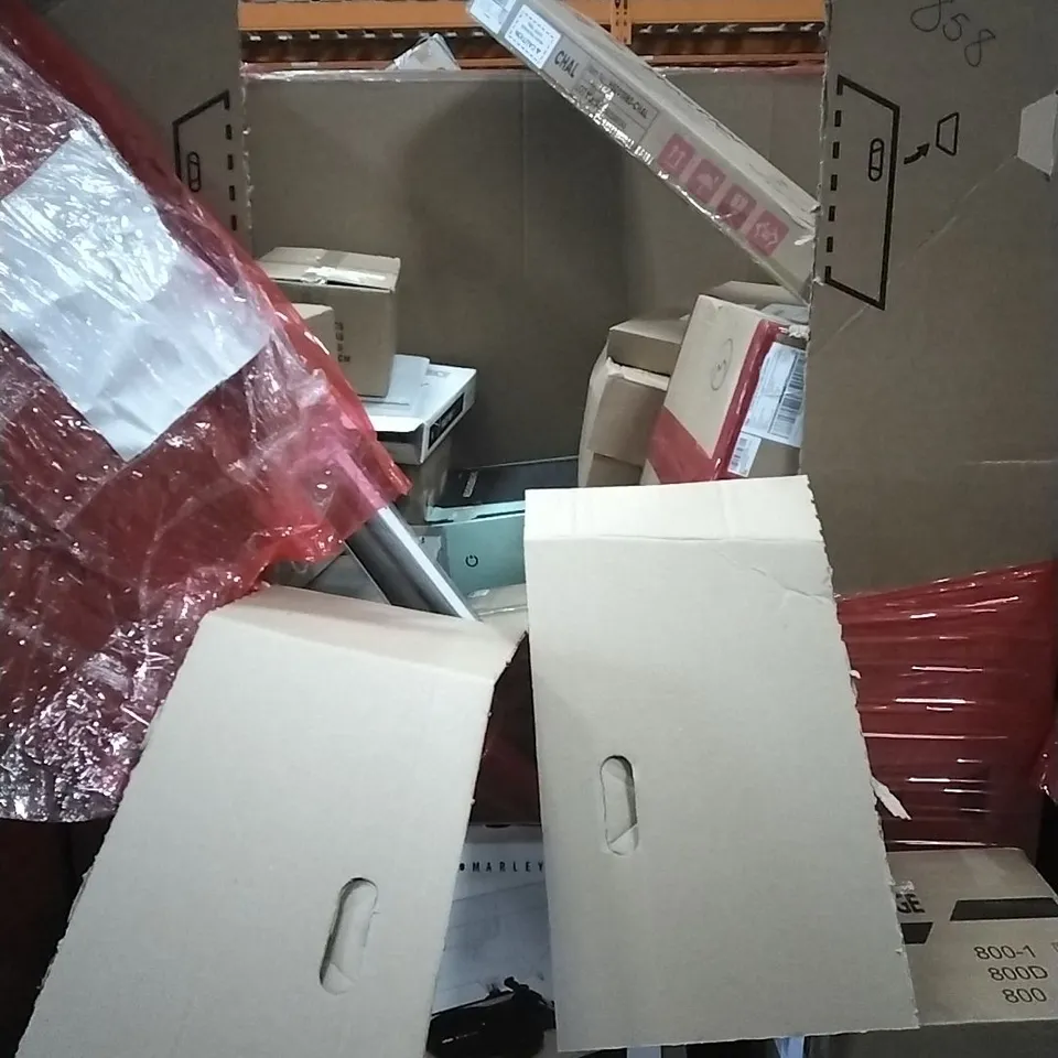 PALLET OF HOUSEHOLD ITEMS TO INCLUDE TURNTABLE SYSTEM, CENTRIFUGE, 3D PRINTER, AIR FRYER AND OTHER ASSORTED ITEMS...