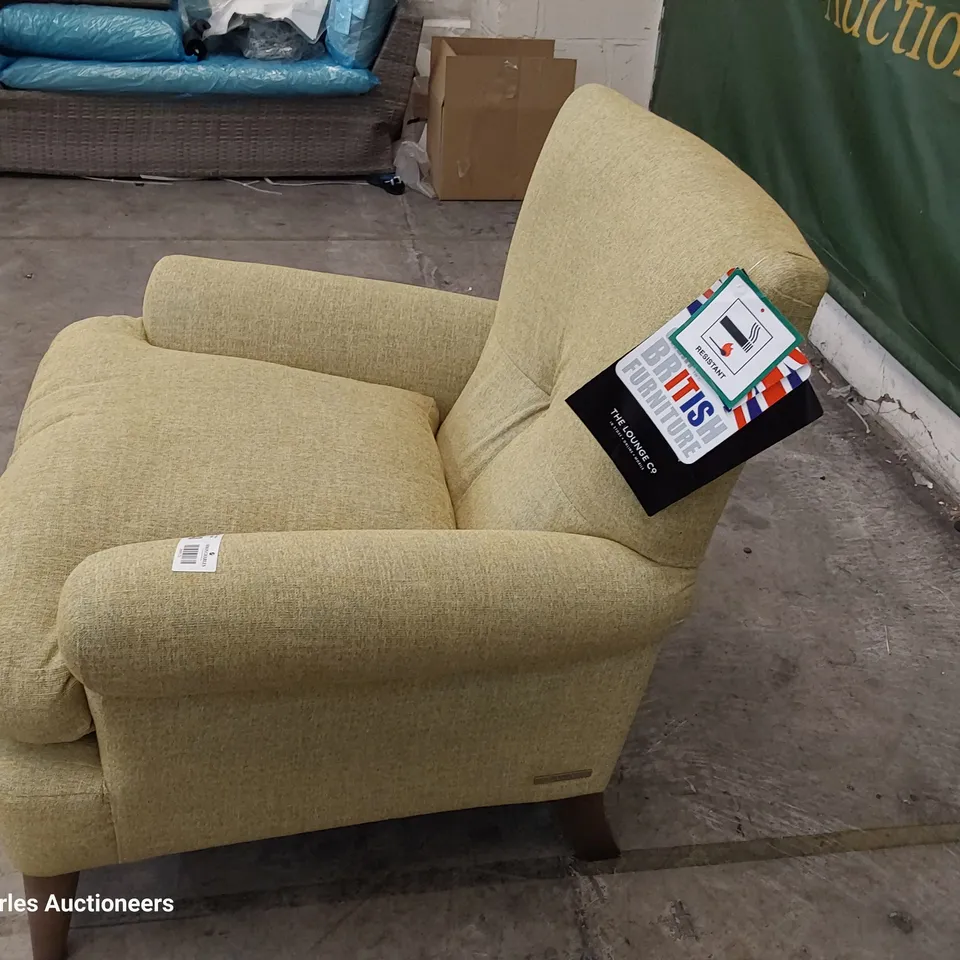 QUALITY BRITISH DESIGNER LOUNGE Co. JOSHUA EASY CHAIR MUSTARD FABRIC 