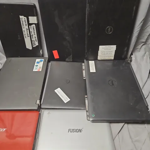 APPROXIMATELY 9 ASSORTED USED LAPTOPS TO INCLUDE BRANDS SUCH AS DELL, FUSION5, ACER, ETC - COLLECTION ONLY