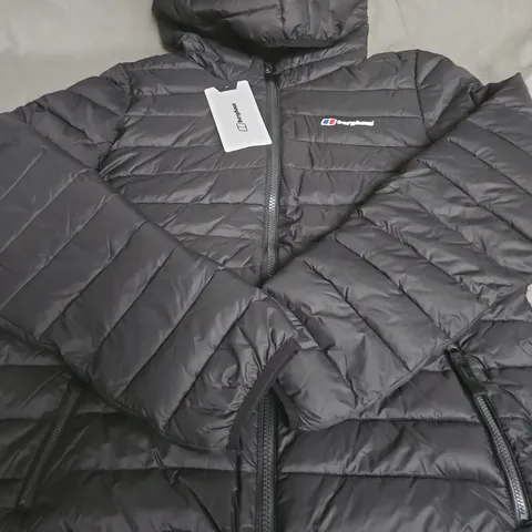 BERGHAUS HOODED PUFFER JACKET - BLACK, YOUTH SIZE 14-15 YEARS