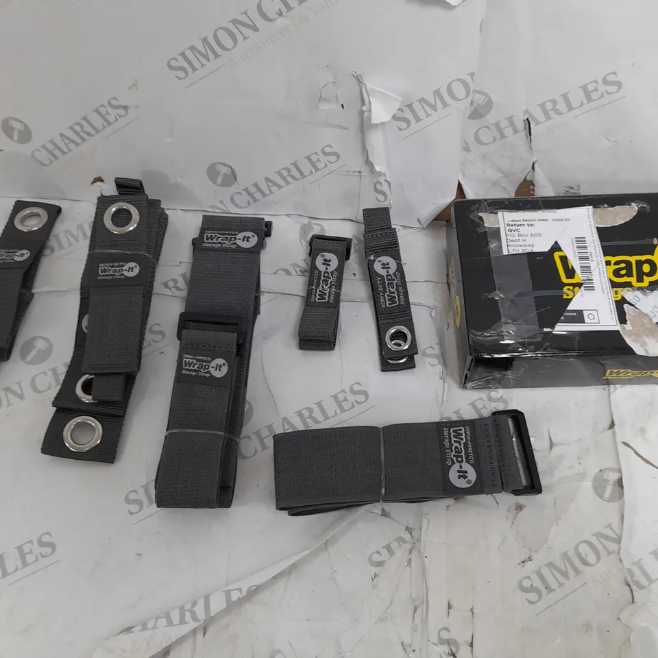 BOXED WRAP IT HEAVY DUTY STORAGE STRAPS ASSORTED LENGTH IN GREY 