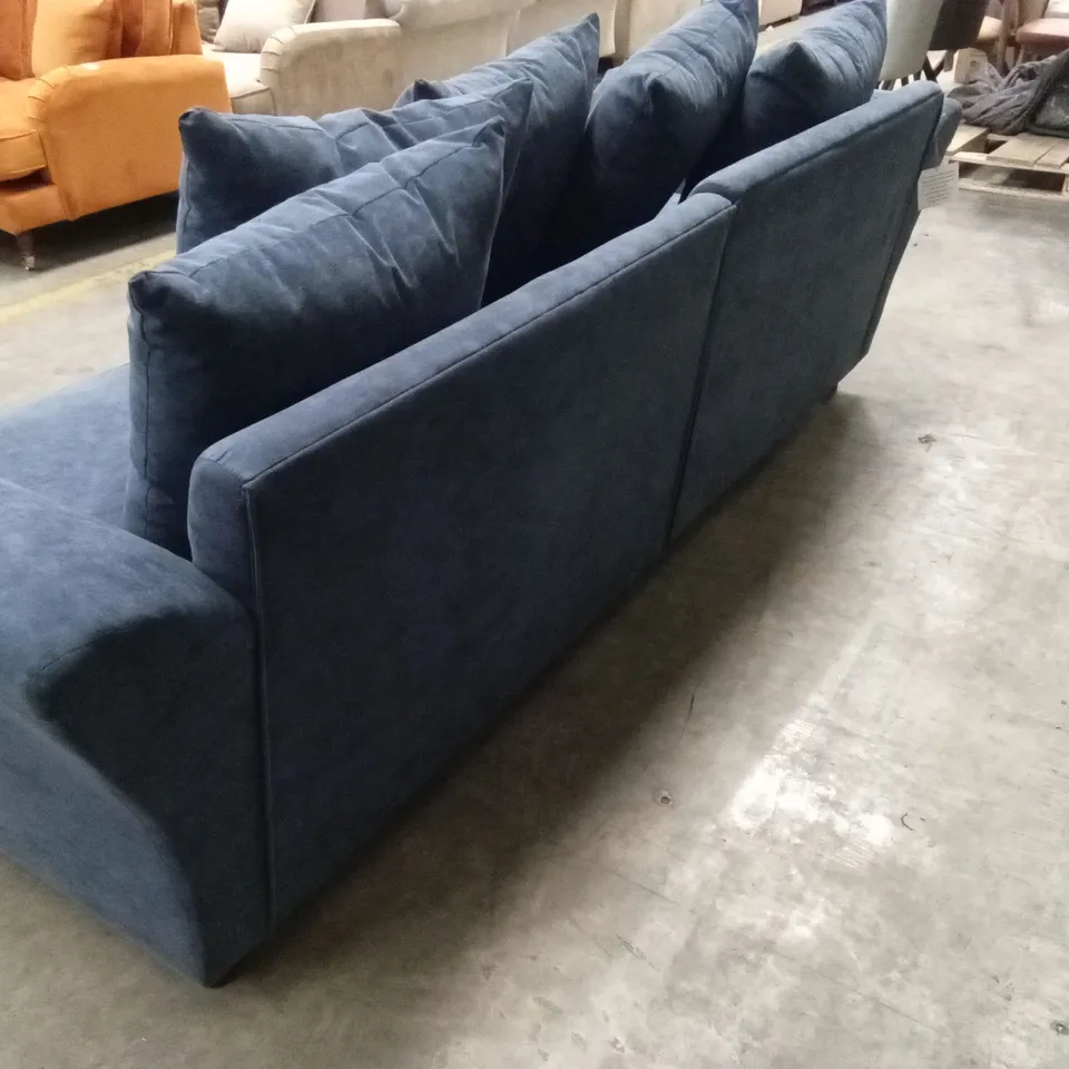 DURY FABRIC 4 SEATER SCATTER BACK SOFA - BLUE RRP £649