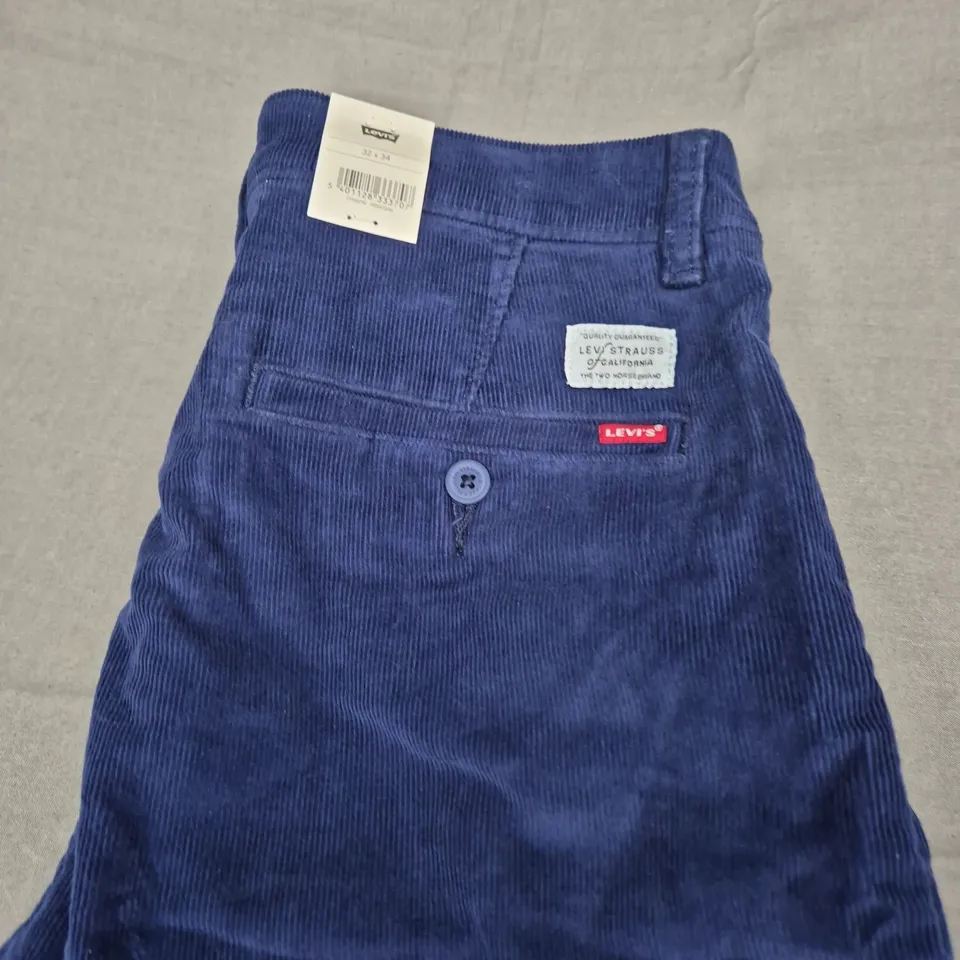 LEVIS STRAUSS CORDED TROUSERS IN NAVY SIZE W32 L 34