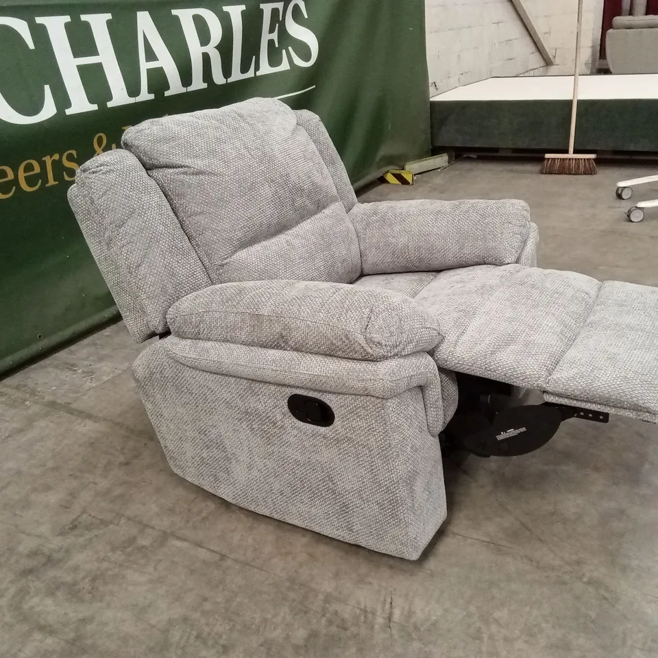 ALBION FABRIC MANUAL RECLINER ARMCHAIR - GREY RRP £479