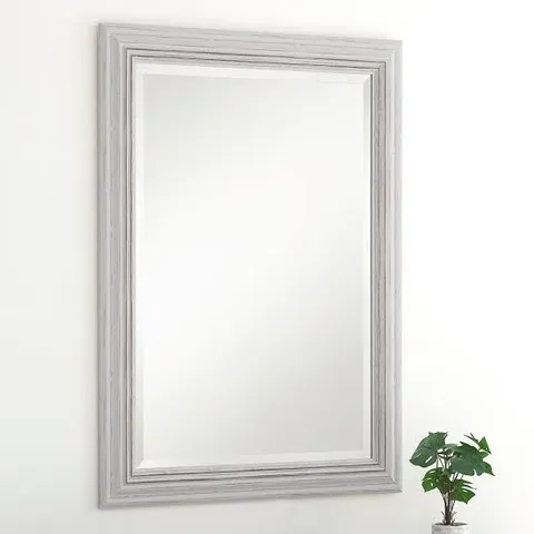 BOXED YG701 RECTANGULAR FRAMED MIRROR DISTRESSED WHITE
