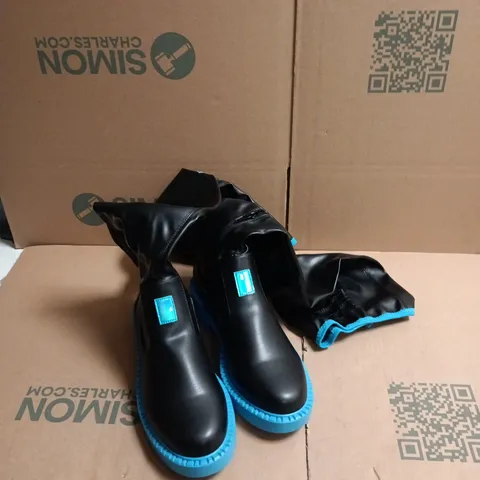 KOI X HATSUNE MIKU BOOTS – UK 6 (US 8), BLACK/BLUE, STYLE SWA-11