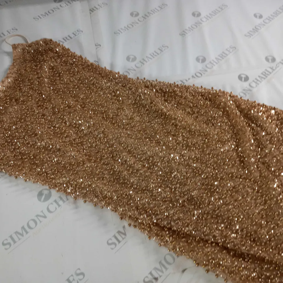 OH POLLY GOLD EMBELLISHED DRESS - UK 10