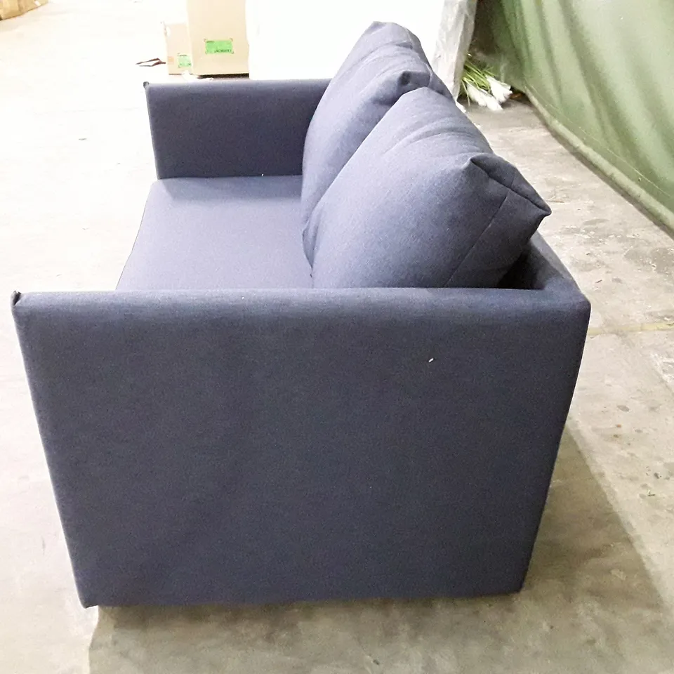 QUALITY DESIGNER MADE TO ORDER SOFA BED - BLUE FABRIC