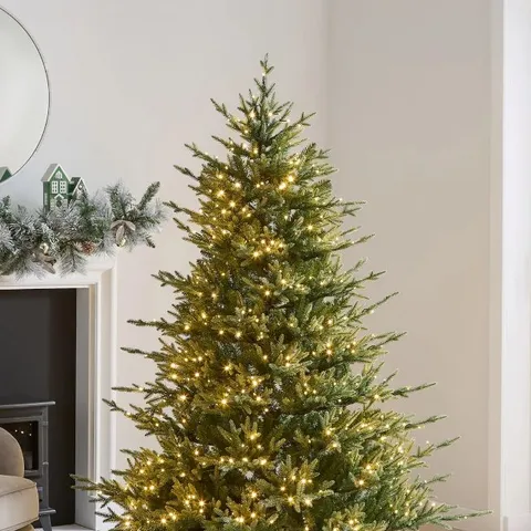 BOXED 6FT GRAND NOTTINGHAM FIR PRE-LIT ARTIFICIAL CHRISTMAS TREE