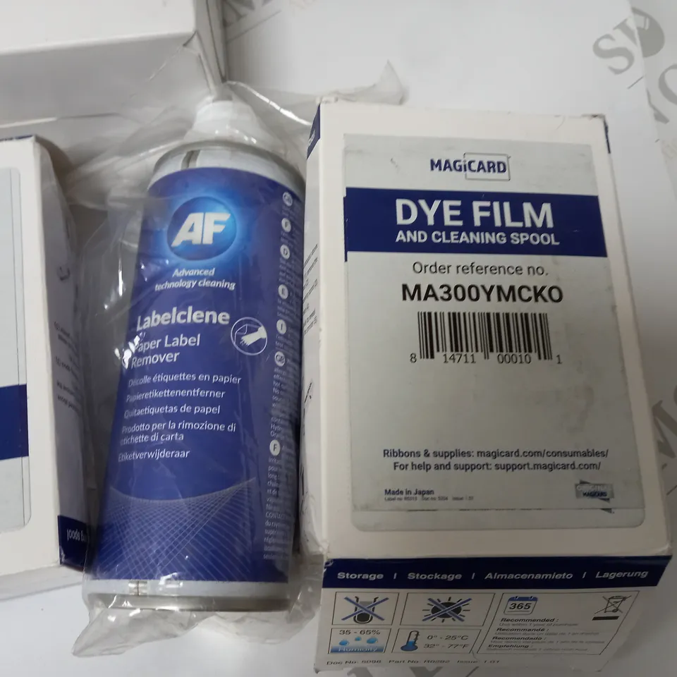 LOT OF 13 ASSORTED PRINTER ITEMS TO INCLUDE SMARTLOAD RIBBON CARTRIDGES, DYE FILM AND CLEANING PADS