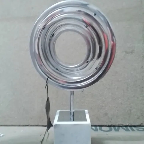 BOXED MIRANO SPIRAL SCULPTURE SILVER EFFECT WITH WHITE MARBLE 