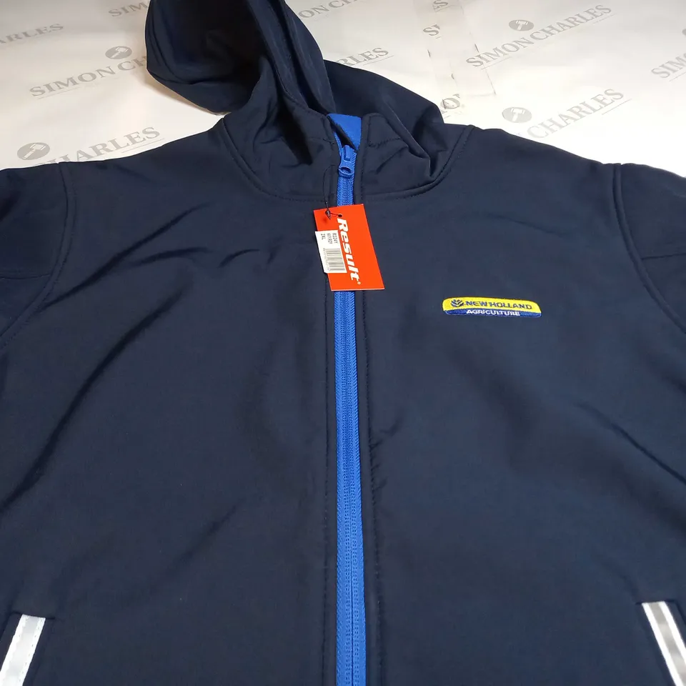 RESULT NEW HOLLAND AGRICULTURE ZIP UP HOODE JACKET IN NAVY - 13-14 2XL