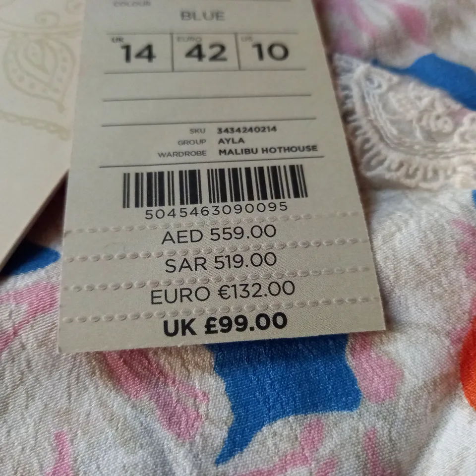 MONSOON FLORAL PRINT DRESS - UK14