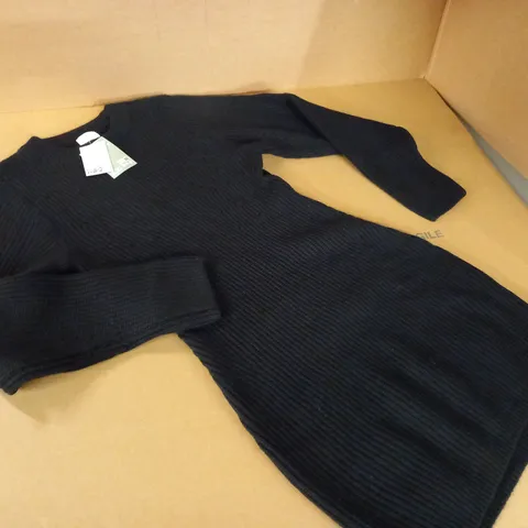 H&M BLACK KNITTED JUMPER DRESS - EUR S