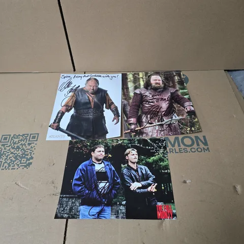 SIGNED 3 ASSORTED MARK ADDY PHOTOGRAPHS THE FULL MONTY, GAME OF THRONES, ATLANTIS