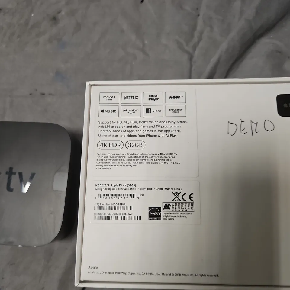APPLE TV 4K (32GB) STREAMING MEDIA PLAYER – BOXED