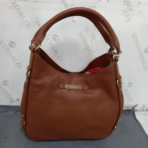 PAUL COSTELLOE WEAVE DETAIL LARGE SLOUCHY LEATHER SHOULDER BAG TAN