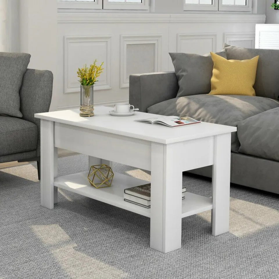BOXED FIRENZA LIFT TOP COFFEE TABLE - WHITE