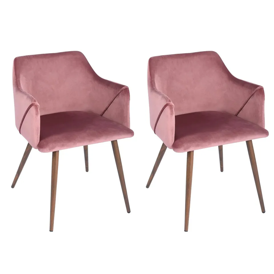 BOXED PAIR ALDRIDGE ROSE DINING CHAIRS ROSE (SET OF 2 IN 1 BOX)