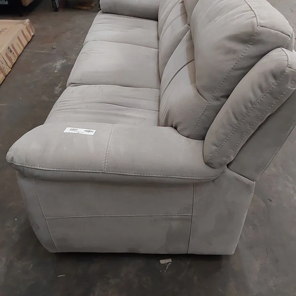 DESIGNER GREY SUEDE 3 SEATER SOFA (1 ITEM)