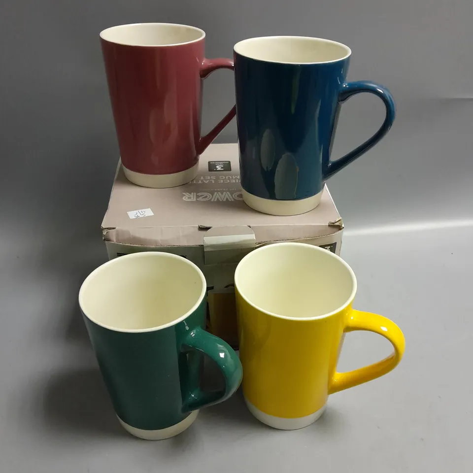 SET OF 4 TOWER LATTE MUGS 