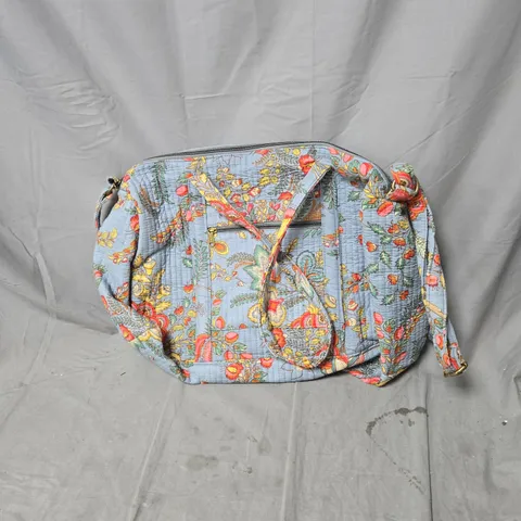  FLORAL QUILTED TOTE BAG WITH LONG STRAP
