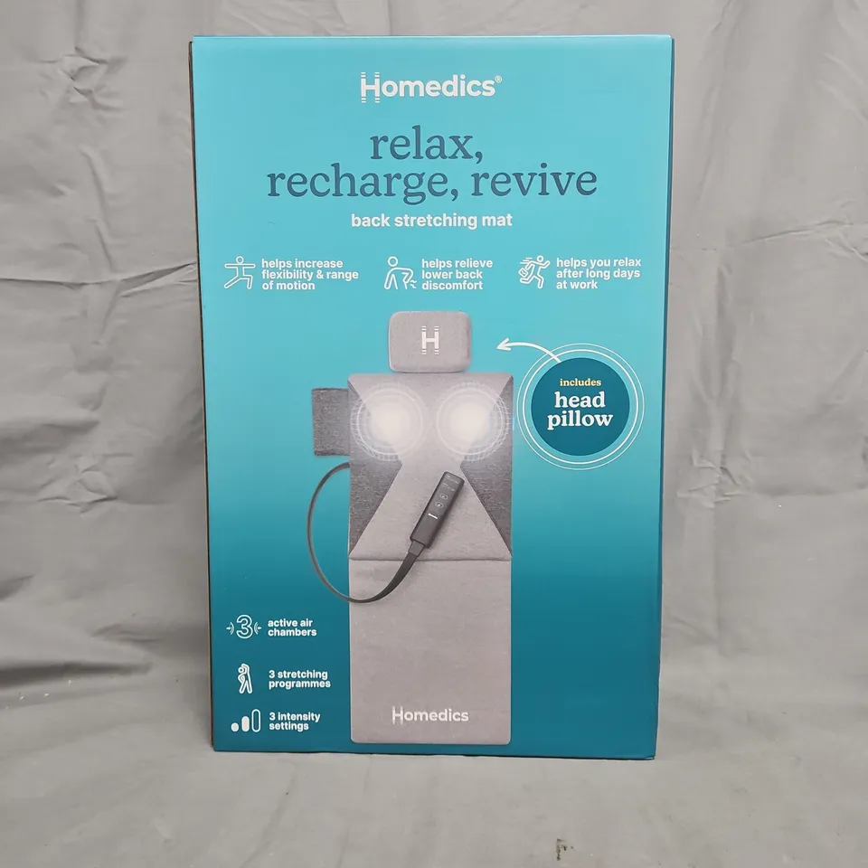 BOXED HOMEDICS RELAX, RECHARGE, REVIVE BACK STRETCHING MAT BM-AC98QVC-EB 