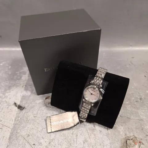 EMPORIO ARMANI MINI WHITE DIAL WATCH