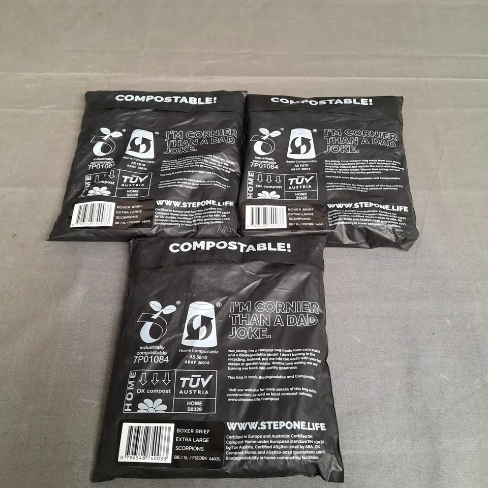 STEP ONE X3 MENS BOXER BRIEFS IN SCORPIONS SIZE XL 