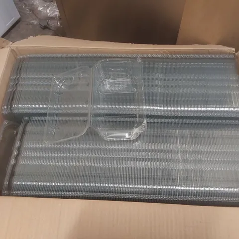 BOX OF APPROXIMATELY 619 TNFTA PLASTIC FOOD CONTAINERS