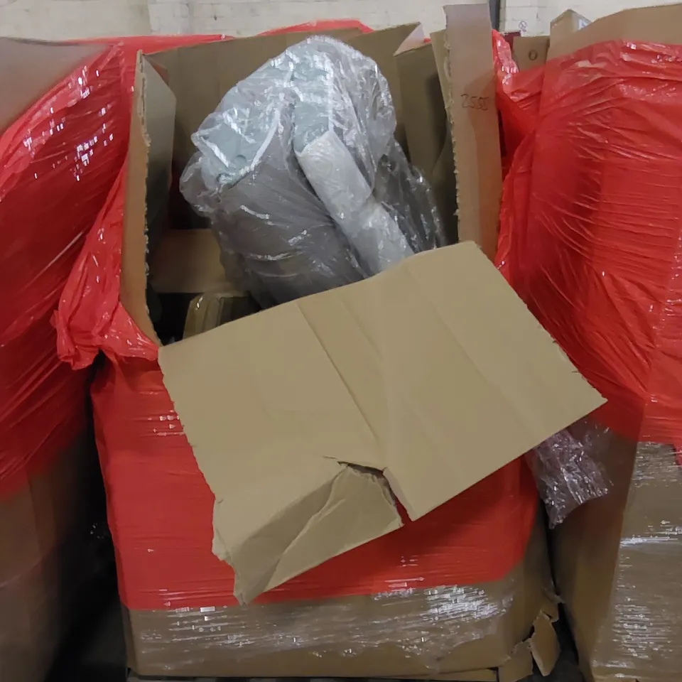 PALLET TO CONTAIN ASSORTED HOUSEHOLD ITEMS AND CONSUMER PRODUCTS. INCLUDING, MATTRESS, TENT, BOXED FURNITURE ETC