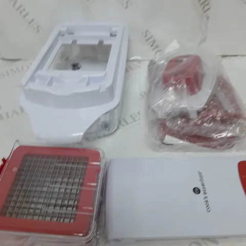 BOXED COOK'S ESSENTIALS CHOPPER 8 SLICE & DICE BLADES IN RED