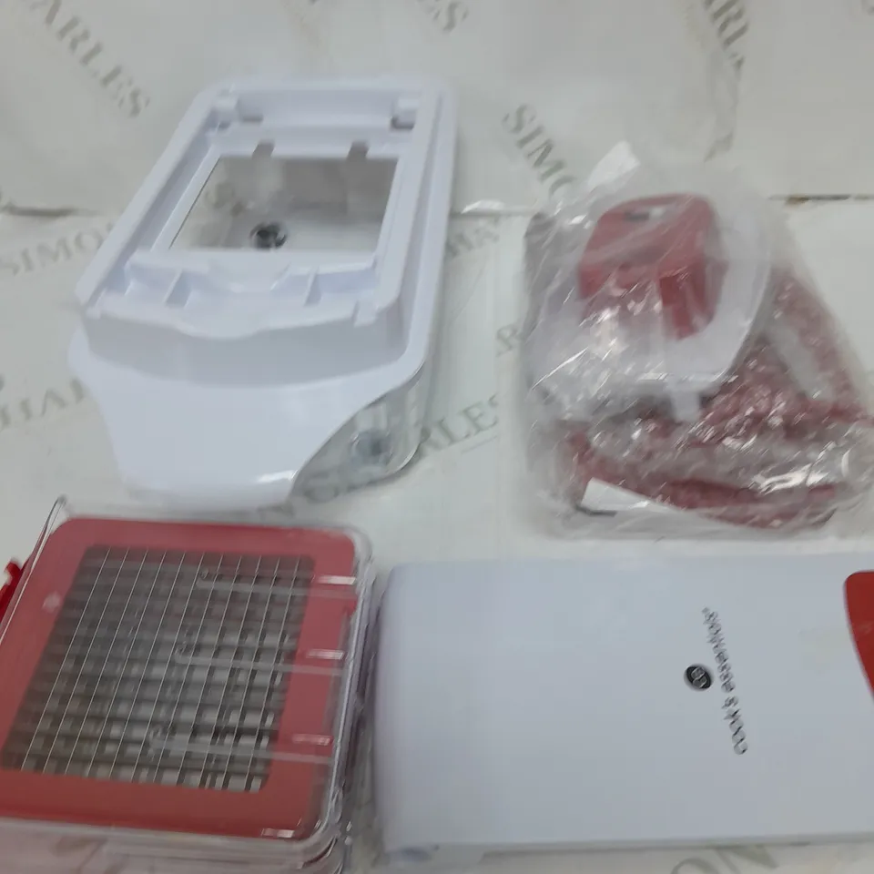 BOXED COOK'S ESSENTIALS CHOPPER 8 SLICE & DICE BLADES IN RED