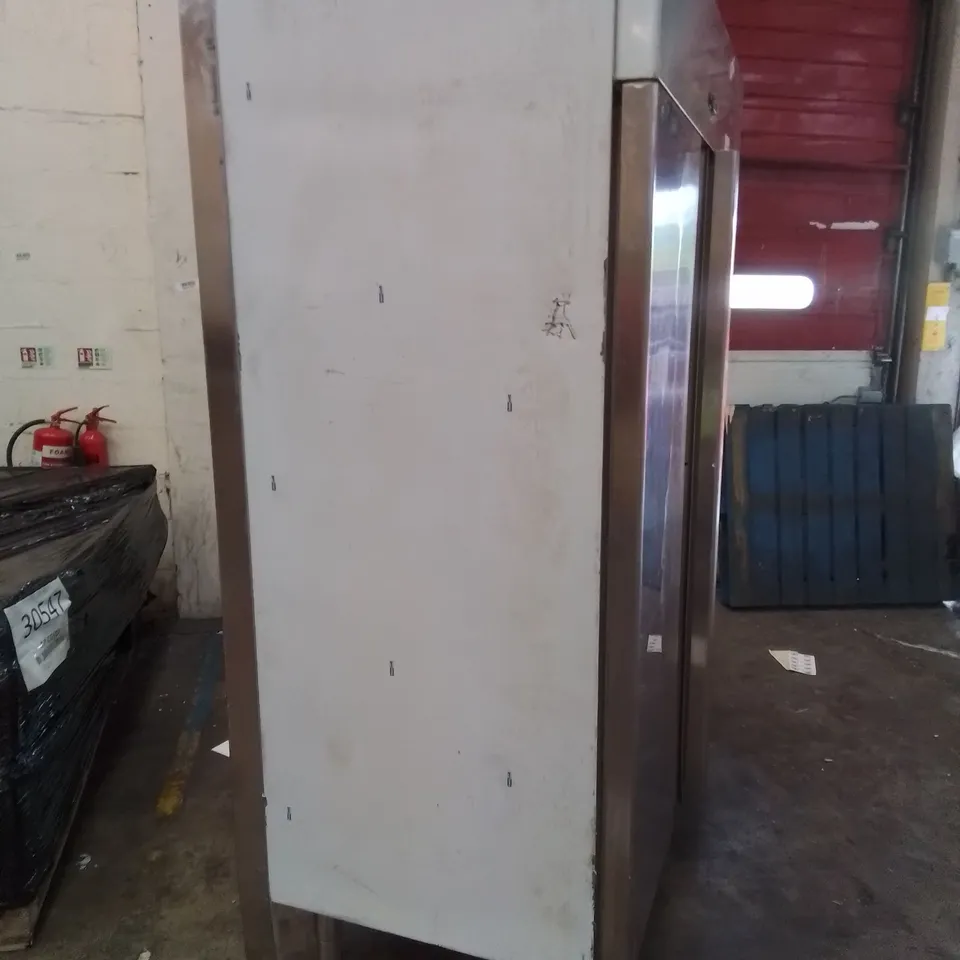 COMMERCIAL STAINLESS DOUBLE DOOR REFRIGERATED FOOD STORAGE UNIT