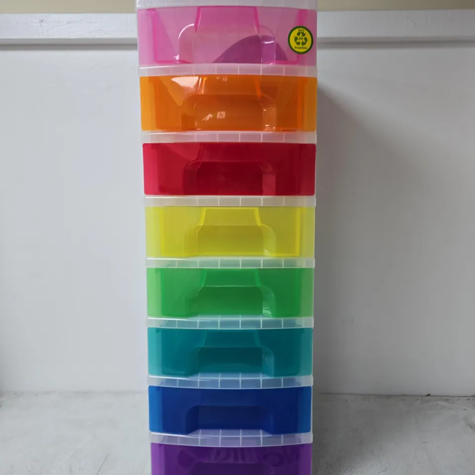 RAINBOW 9-DRAWER PLASTIC STORAGE TOWER